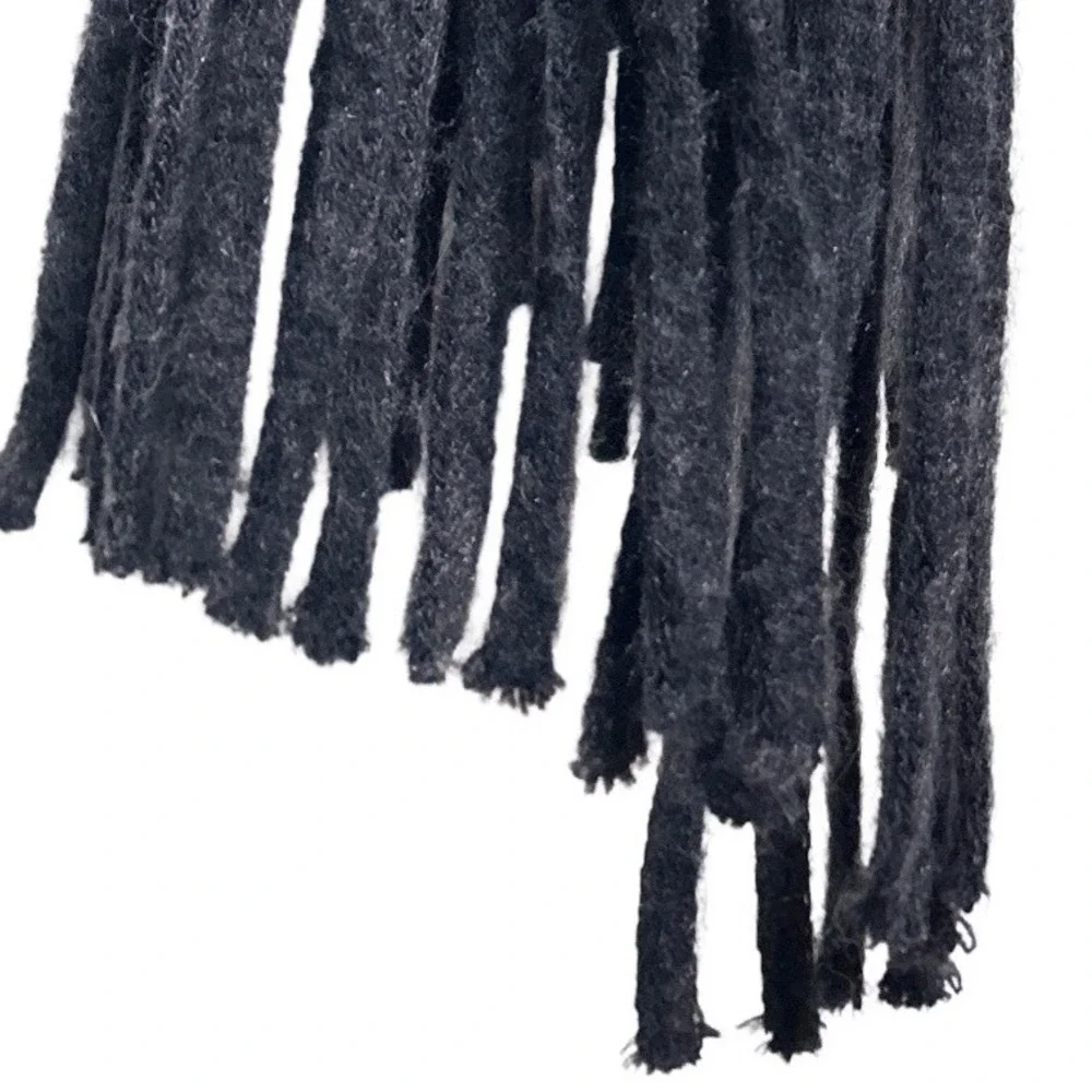 Anthropologie Scarf Charcoal Gray Soft‎ Fringe Women's Large 74